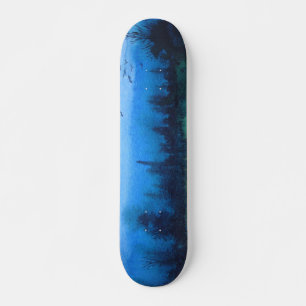 Skateboard contempory spooky woodland green and black