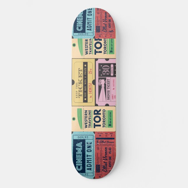 Skateboard Cool cadeau rétro Ole cenima tickets Classic vinta (Recto)