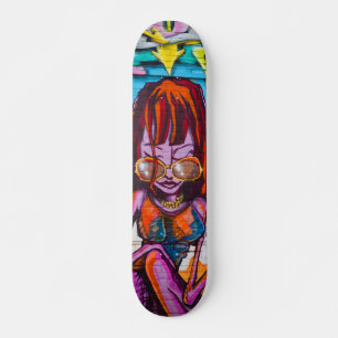 Skateboard Cool coloré moderne Lady Street Art