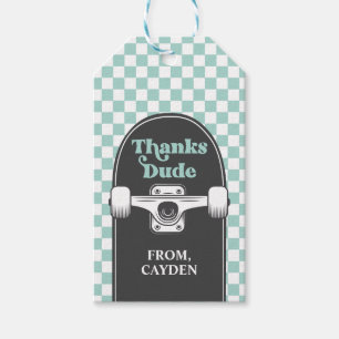 Skateboard Cool Dude Birthday Thanks Dude Favour Gift Tags