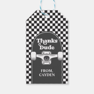 Skateboard Cool Dude Birthday Thanks Dude Favour Gift Tags