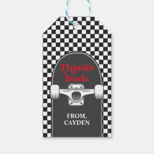Skateboard Cool Dude Birthday Thanks Dude Favour Gift Tags