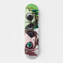 Cool effrayant alien monster chat filles skateboar