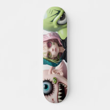 Cool effrayant alien monster chat filles skateboar