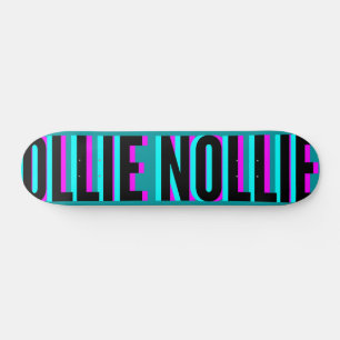 Skateboard Cool Glitch Turquoise Ollie Nollie Planche De Pati