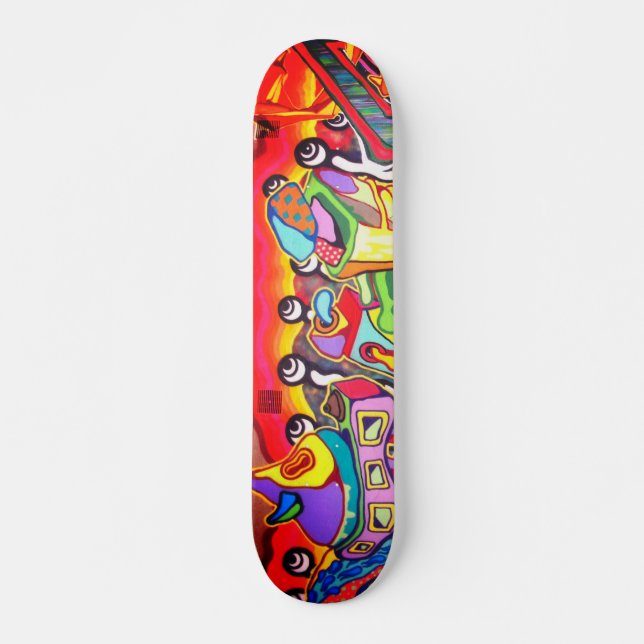 Skateboard Cool Moderne Abstrait Street Art (Devant)