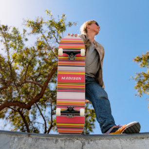 Skateboard Cool Moderne Grilles Personnalisé Nom Personnalisé