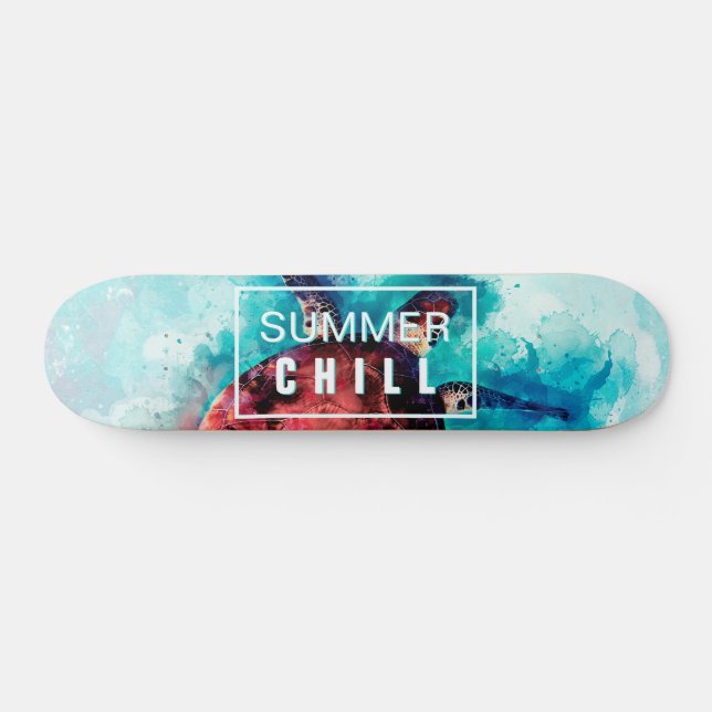 Skateboard Cool Moderne Océan tropical (Horz)