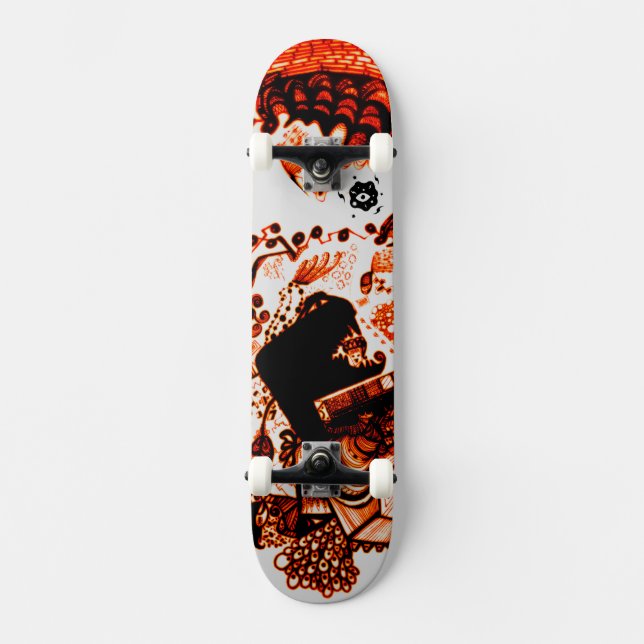 Skateboard Cool orange noir (Recto)