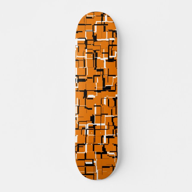Skateboard COOL orange noir blanc (Devant)