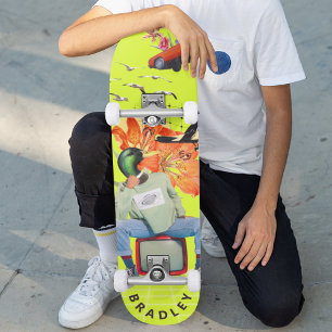 Skateboard Cool Surreal Funny Unique Personnalisé Nom