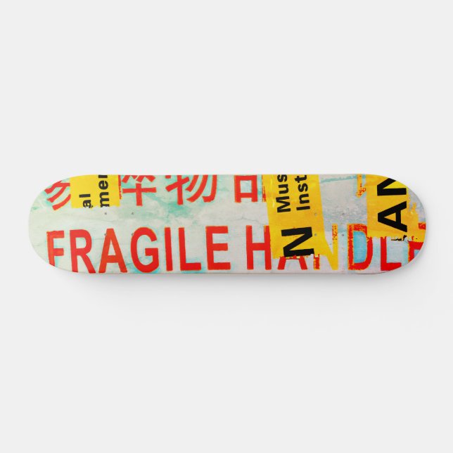 Skateboard COOL Torn FRAGILE Marquage avec caractères chinois (Horz)