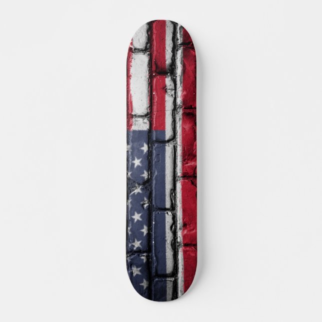 Skateboard Cool USA Drapeau design (Devant)