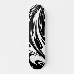 Skateboard Cool Vague Noir Blanc
