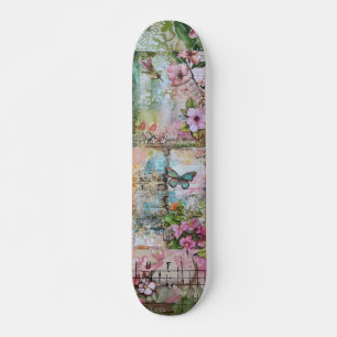 Skateboard Cool Vintage Floral Art Street