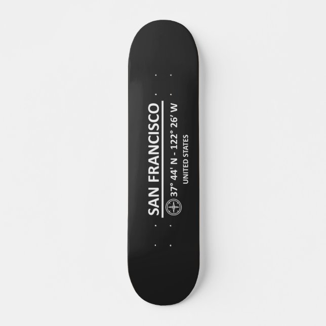 Skateboard Coordonnées San Francisco (Devant)