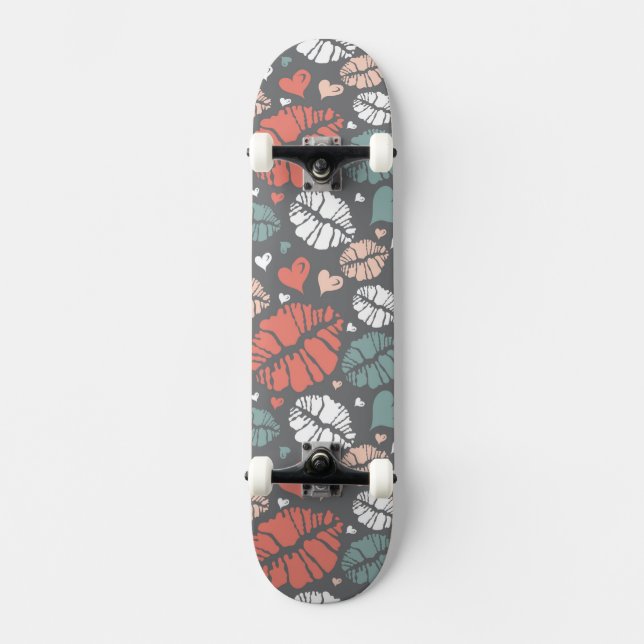 Skateboard Copie de baiser et motif de coeur (Recto)