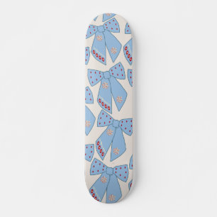 Skateboard Coquette Bows Bleus