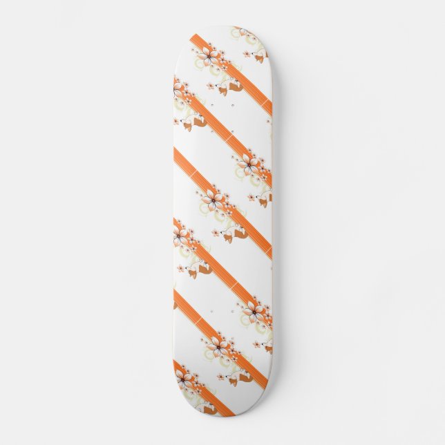 Skateboard Corgi de Gallois avec une bande florale (Recto)