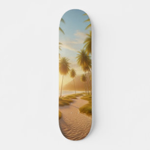 Skateboard coucher de soleil sur la plage des Caraïbes/tropic