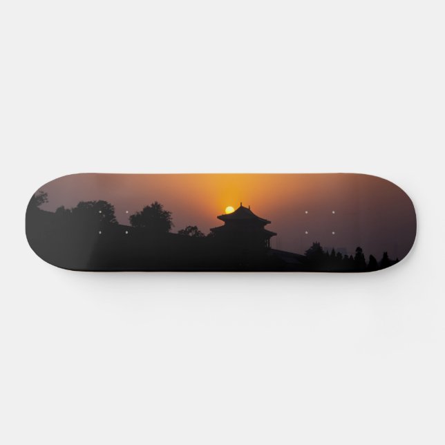 Skateboard Coucher de soleil sur la ville interdite - Pékin,  (Horz)