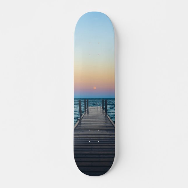 Skateboard Coucher de soleil sur le lac Supérieur à la dock (Devant)