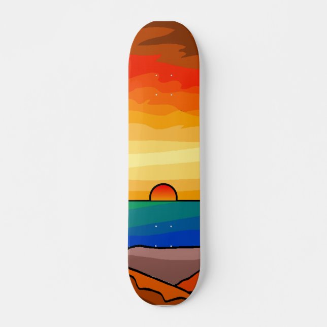 Skateboard Coucher du soleil en mer (Devant)