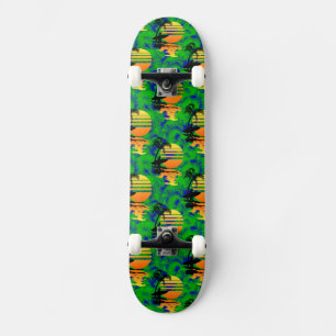 Skateboard Coucher du soleil surfant
