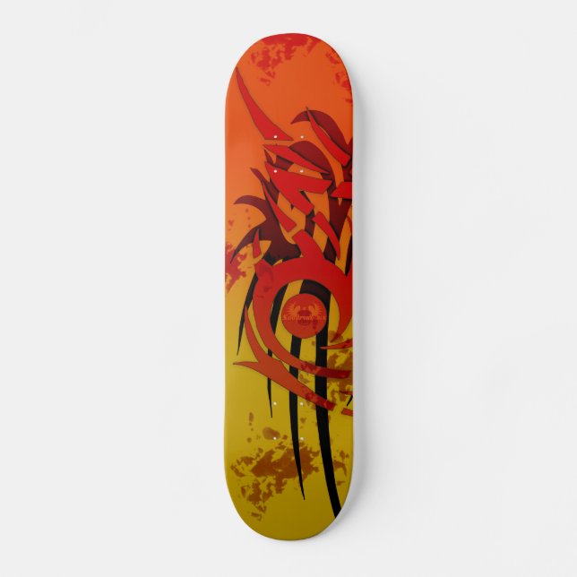Skateboard Coucher du soleil tribal - planche à roulettes (Recto)