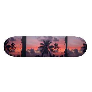 Skateboard Coucher du soleil tropical brillant