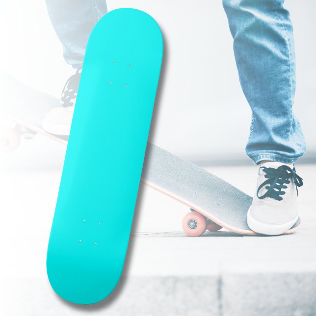 Skateboard Couleur solide bleu néon | Classique (Créateur téléchargé)