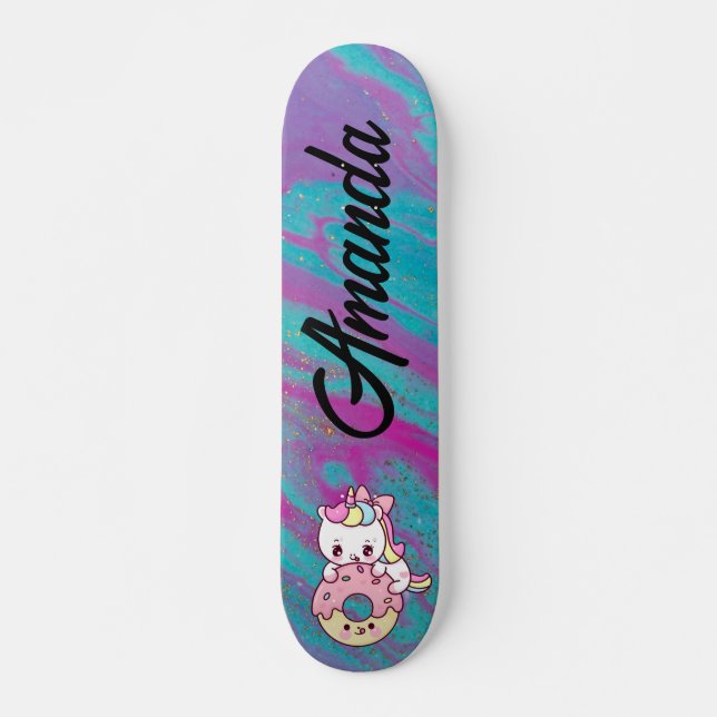 Skateboard Couleur Unicorne abstraite (Devant)