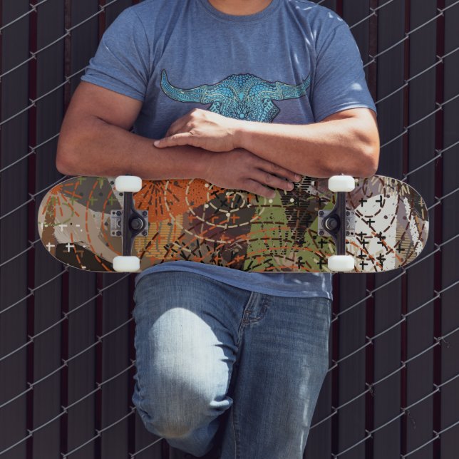 Skateboard Couleurs automnales Abstraites de la Terre (Extérieur 3)