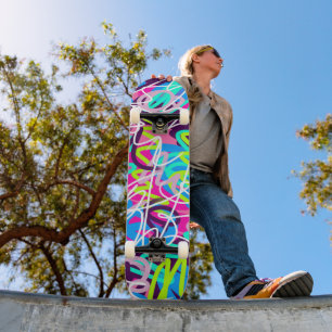 Skateboard Couleurs Joyeuses Moderne Abstrait