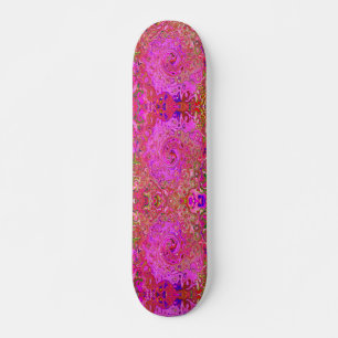 Skateboard Couleurs marbrées roses chaudes Abstrait torse rét