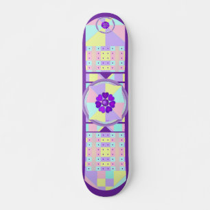 Skateboard Couleurs pastel & coeurs violets battre