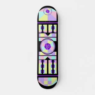Skateboard Couleurs pastel & coeurs violets battre