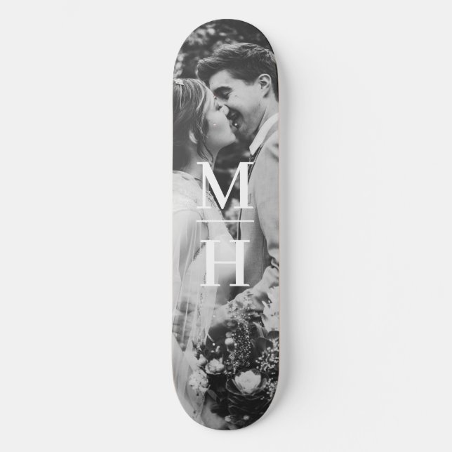 Skateboard Couples Initiales Monogramme photo rétro (Recto)