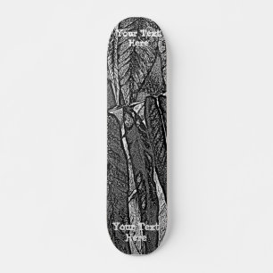 Skateboard courbes en noir et blanc design abstrait moderne