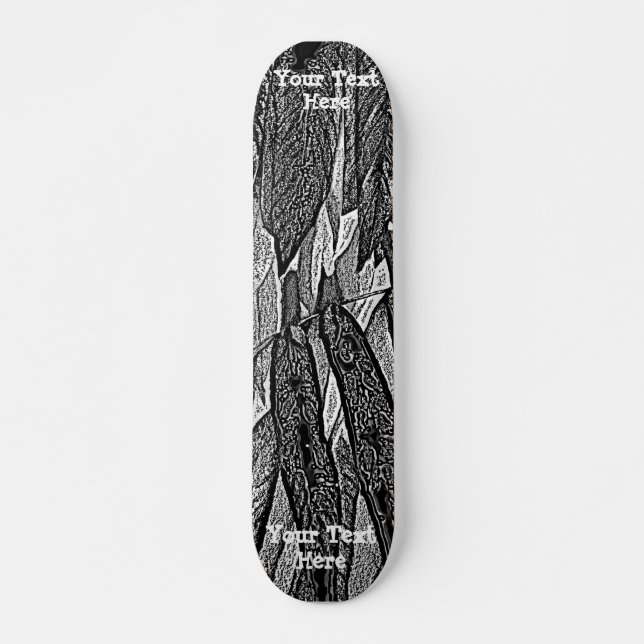 Skateboard courbes en noir et blanc design abstrait moderne (Devant)