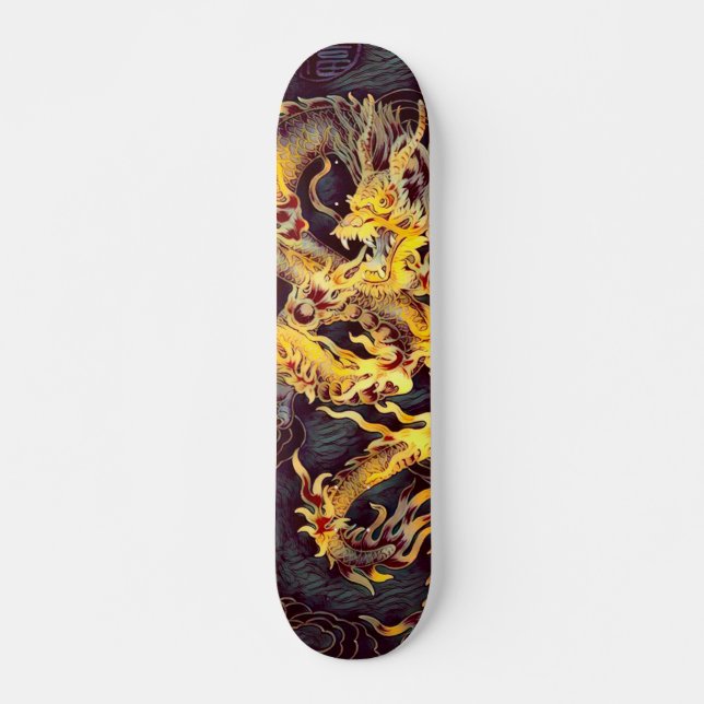 Skateboard Coutume chinoise d'élément de dragon d'empereur (Devant)