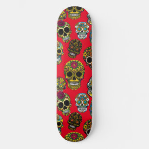 Skateboard Crâne à sucre Art Motif coloré