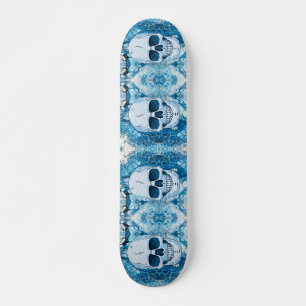 Skateboard Crâne bleu cool