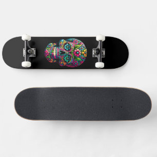 Skateboard Crâne d'art mexicain