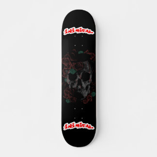 Skateboard Crâne de Rose inimitable
