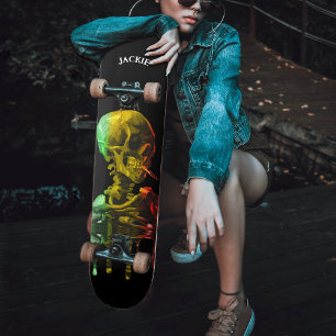 Skateboard Crâne de squelette avec brûler la cigarette Van Go