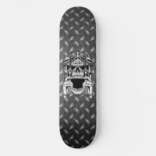 Skateboard Crâne de vélo deux révolvers Plaque de diamant
