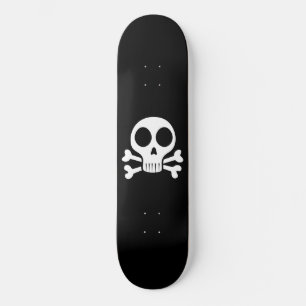 Skateboard crâne effrayant sur fond noir