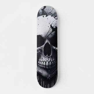 Skateboard Crâne noir et blanc - conception de crânes numériq