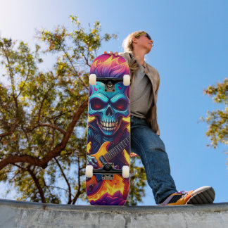 Skateboard Crâne Punk Rock